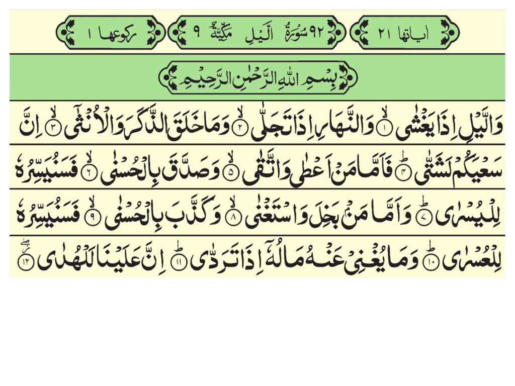 Surah AL Lail